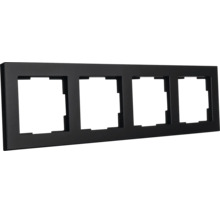 Viervoudig afdekraam voor schakelaars en wandcontactdozen in modern design.