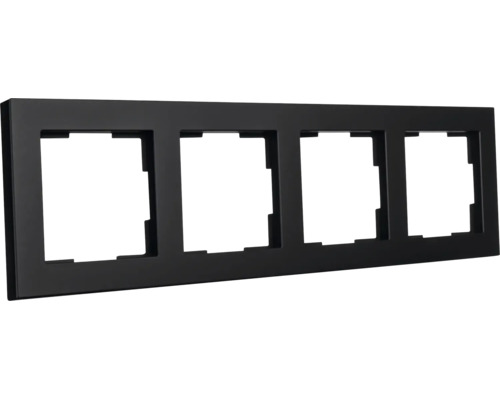 Viervoudig afdekraam voor schakelaars en wandcontactdozen in modern design.