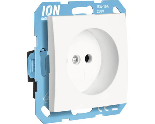 Een Ion inbouwstopcontact met een nominale spanning van 250 volt en een stroomsterkte van 16 ampère.