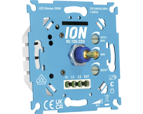 ION led dimmer 200 watt inbouwmodule voor 220 tot 240 volt met draaiknop en aansluitklemmen