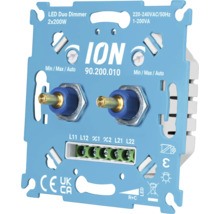 ION LED Duo Dimmer basiselement 2 keer 200 Watt voor inbouwmontage met twee draaiknoppen voor lichtregeling
