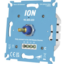 ION Slave LED dimmer inzetstuk voor inbouwmontage met schroefaansluitingen en draaiknop