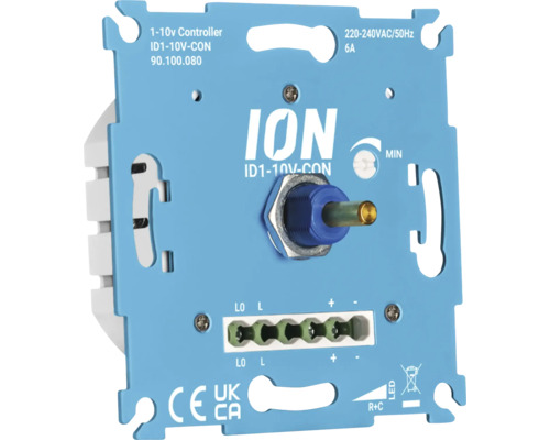 ION 1 tot 10 Volt draaidimmer regelmodule voor verlichting met schroefaansluiting en markeringen voor elektrische installatie