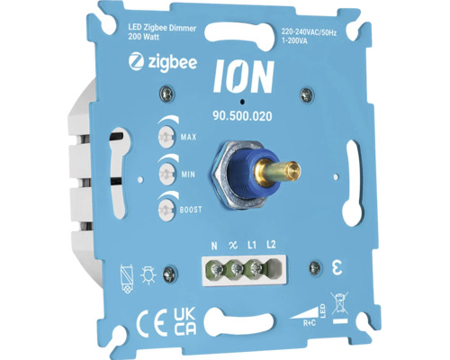 ION LED Zigbee dimmer 200 Watt met draaiknop en aansluitklemmen voor inbouwmontage