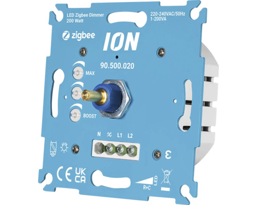 ION LED Zigbee dimmer 200 Watt voor 220 tot 240 volt voor inbouwmontage met aansluitklemmen.