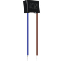 ION elektrisch onderdeel met twee aansluitkabels in blauw en bruin.