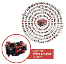 Einhell accu-tuinpomp Aquinna, deel van de Power X-Change-productlijn met een groot aantal compatibele gereedschappen en tuingereedschap.