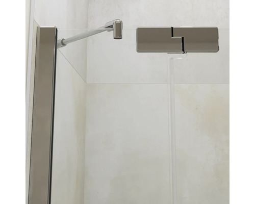 Douchewand beslagset van metaal met stabilisatiestang voor glazen douche