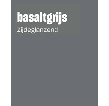 Kleurstaal met de aanduiding basaltgrijs en zijdeglanzend