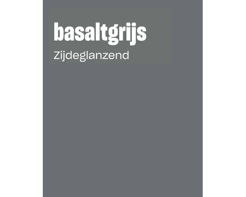 Kleurstaal met de aanduiding basaltgrijs en zijdeglanzend