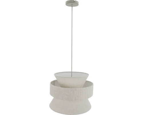 Moderne hanglamp met tweelagige stoffen kap voor gelijkmatige verlichting