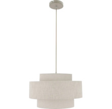 Moderne hanglamp met getrapte stoffen kap en plafondbevestiging