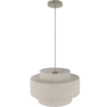 Moderne hanglamp met getrapte textielen kap en plafondbevestiging voor gelijkmatige verlichting