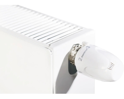 Thermrath radiatorthermostaat voor nauwkeurige temperatuurregeling gemonteerd op een paneelradiator