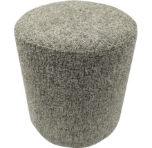 Ronde gestoffeerde poef met gestructureerde geweven bekleding voor in de woonkamer of slaapkamer