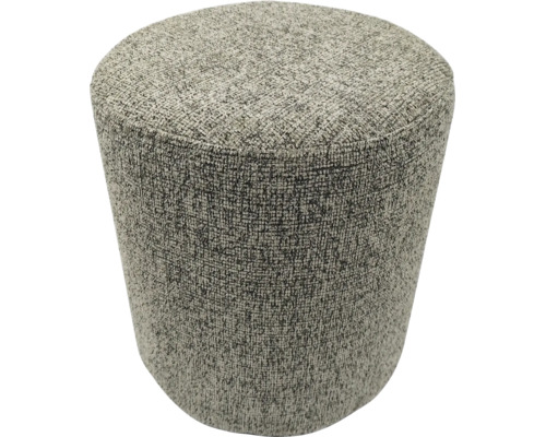 Ronde gestoffeerde poef met gestructureerde geweven bekleding voor in de woonkamer of slaapkamer