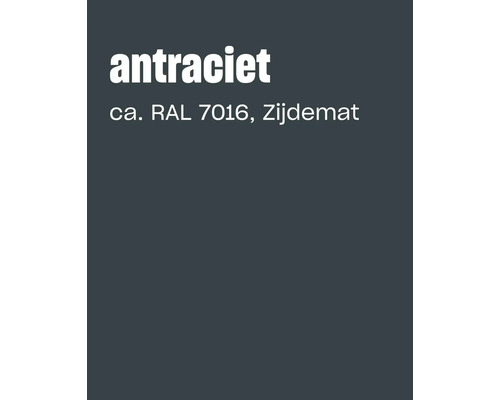 Kleurenkaart in antraciet circa RAL 7016 zijdemat