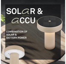 Moderne LED tafellamp met zonnepaneel en accu voor buiten