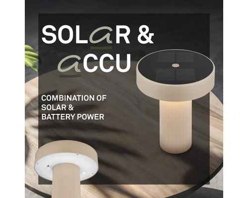 Moderne LED tafellamp met zonnepaneel en accu voor buiten