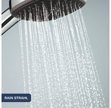 Douchekop met stromend water en regenstraal functie