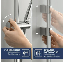 Grohe douchestang met flexibele hoogteverstelling en eenvoudige installatie voor montage in bestaande boorgaten