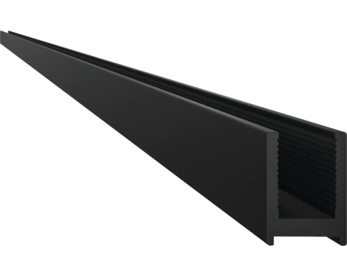 U-profiel rail voor glazen wand, aluminium, recht