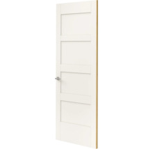 Witte binnendeur met vier panelen en een moderne deurklink.