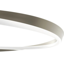 Ronde LED plafondlamp met geborsteld metalen oppervlak en geïntegreerde lichtstrip
