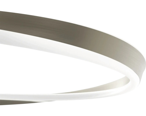 Ronde LED plafondlamp met geborsteld metalen oppervlak en geïntegreerde lichtstrip