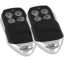 Twee handzenders voor garagedeuraandrijvingen met vier knoppen voor draadloze bediening