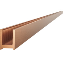 U-profiel van metaal voor glasbevestiging met geribbelde binnenzijde voor een stevige fixatie.