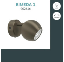 Wandspot Bimeda 1 met GU10 fitting, kantelbaar, voor wandmontage.