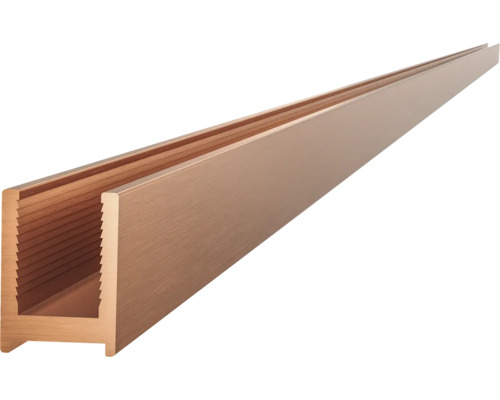 U-profiel van metaal voor glasbevestiging met geribbelde binnenzijde voor een stevige fixatie.