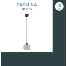 Moderne hanglamp Dasmina met geribbelde glazen behuizing en E27 fitting