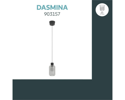 Dasmina hanglamp met E27 fitting en geribbelde glazen kap