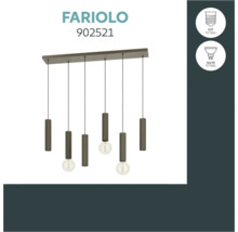 Moderne hanglamp FARIOLO met zes cilindrische lichtelementen en E27 en GU10 fittingen voor plafondmontage