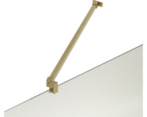 Stabilisatiestang voor douchecabine van metaal met wandbevestiging en glashouder