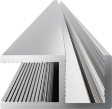 Aluminium J-profiel voor interieurafwerking met geribbeld oppervlak voor bevestiging