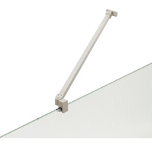 Stabilisatiestang voor douchewand van metaal met wandsteun en glasklem