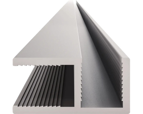 Een aluminium profiel met U-vorm voor professionele bouw en afwerking.