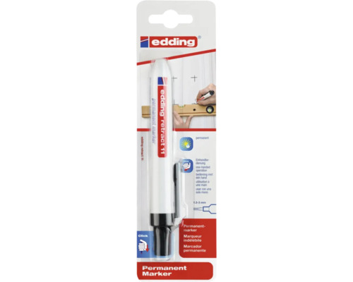 Edding Retract 11 permanente marker met bediening met één hand in blisterverpakking.