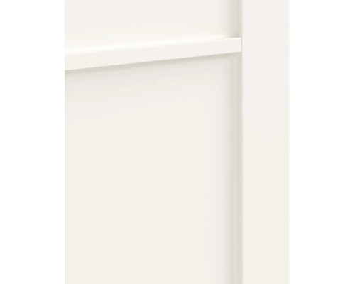 Detailopname van een witte deur met paneelstructuur en profiellijst.