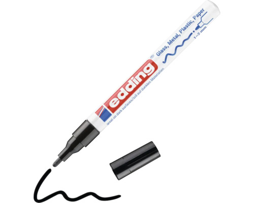 Edding lakmarker voor donkere oppervlakken met een lijndikte van 1 tot 2 millimeter.