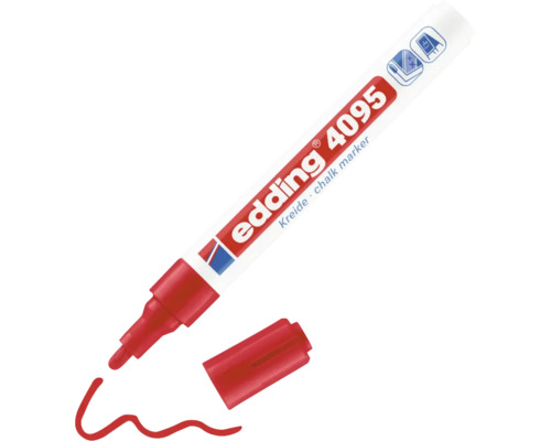 edding krijtmarker 4095 voor het schrijven op glas en borden met afneembare dop.