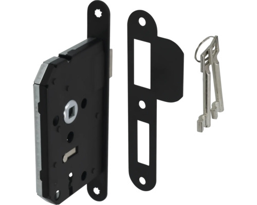 Insteekslot met sluitplaat en twee sleutels voor binnendeuren.