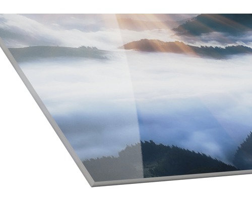 Acrylglasfoto met bergmotief en nevel
