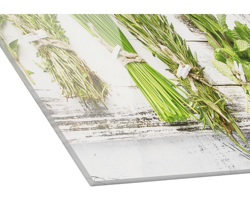 Keukenachterwand van acrylglas met kruidenmotief