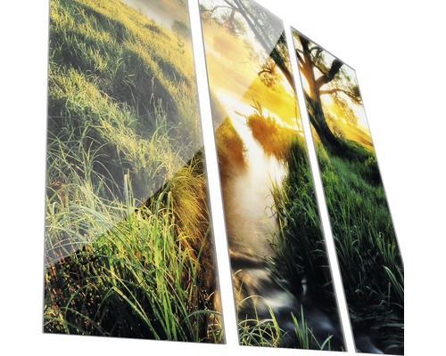 Driedelige muurdecoratie met natuurmotief