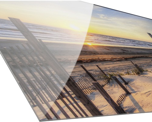 Acrylglas afbeelding met strandmotief bij zonsondergang