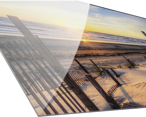 Acrylglas foto met een strandmotief bij zonsondergang